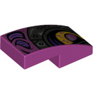 LEGO Magenta Slope 1 x 2 Curved with Purple and Eye Left (11477)