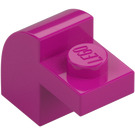 LEGO Magenta Con pendiente 1 x 2 x 1.3 Curvo con Placa (6091 / 32807)