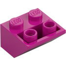 LEGO Magenta Skråning 2 x 2 (45°) Omvendt med flatt avstandsstykke under (3660)