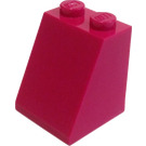 LEGO Magenta Steigung 2 x 2 x 2 (65°) mit Unterrohr (3678)