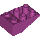 LEGO Magenta Pente 2 x 3 (25°) Inversé sans raccords entre les tenons (3747)