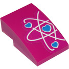 LEGO Magenta Slope 2 x 3 Curved with Half Heart Electron Orbitals Sticker (24309)