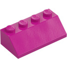 LEGO Magenta Pendenza 2 x 4 (45°) con superficie ruvida (3037)