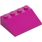 LEGO Magenta Con pendiente 3 x 4 (25°) (3016 / 3297)