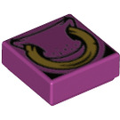 LEGO Magenta Tile 1 x 1 with Bull Nose Ring with Groove (3070 / 68977)