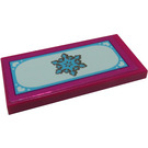 LEGO Magenta Tile 2 x 4 with Ice Crystal Sticker (87079)