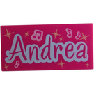 LEGO Magenta Tuile 2 x 4 avec Pop Étoile Andrea Sign (87079 / 99935)