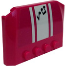LEGO Magenta Keil 4 x 6 Gebogen mit Musical Notes Aufkleber (52031)