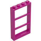 LEGO Magenta Fenster 1 x 4 x 6 Rahmen mit Drei Scheiben (46523 / 57894)