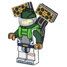 LEGO Male Astronaut with Dark Green Helmet and Solar Panels Minifigure