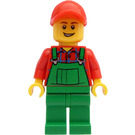 LEGO Maschio Contadino con Rosso Berretto con Foro Minifigure