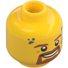 LEGO Mannelijk Hoofd met Baard, Dirt Stains en Open Smile (Verzonken solide nop) (3626 / 24405)