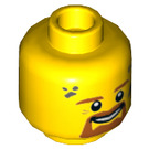 LEGO Male Hoofd met Beard, Dirt Stains en Open Smile (Verzonken Solid Stud) (3626)