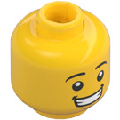 LEGO Male Head with Black Eyebrows and Wide Grin (Recessed Solid Stud) (3626 / 26881)