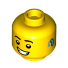 LEGO Male Hoofd met Smile en Hearing Aid (Verzonken Solid Stud) (3626 / 100108)