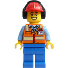 LEGO Mannelijk in Oranje Work Vest Minifiguur