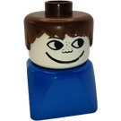 LEGO Maschio su Blu Base con Marrone Capelli e Freckles Figura Duplo