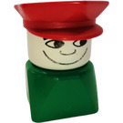 LEGO Male sur green Base avec rouge Police Chapeau Duplo Figure