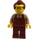 LEGO Male - Reddish Brown Overalls minifiguur