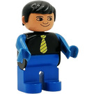 LEGO Maschio con Nero Capelli e Giallo Tie Figura Duplo