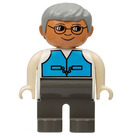 LEGO Male with Medium Blue Vest and Glasses Duplo Figure