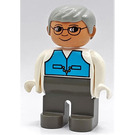 LEGO Male with Medium Blue Vest and Glasses Duplo Figure