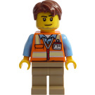 LEGO Männlich mit Orange Work Weste Minifigur