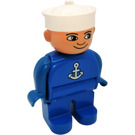 LEGO Male with White Anchor and Sailor Hat Duplo Figure