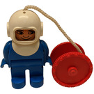LEGO Male with white helmet, rope and reel Duplo Figure Minifigure