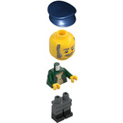 LEGO Man - Dark Green Jacket and Dark Blue Hat Minifigure