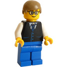 LEGO Man in Zwart Waistcoat met Blauw Knoppen Minifiguur