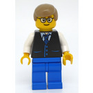 LEGO Man in Zwart Waistcoat met Blauw Buttons minifiguur