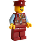 LEGO Muž v Tmavě červená Vesta Minifigurka