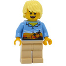 LEGO Man in Hawaiian Shirt with Bright Light Yellow Hair  Minifigure