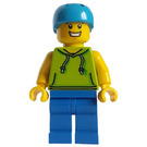 LEGO Man in Lime Shirt with Helmet Minifigure