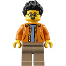 LEGO Mann i Oransje Jakke Minifigur