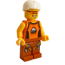 LEGO Mand i orange Tank Top og Hjelm Minifigur