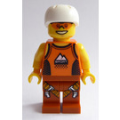 LEGO Man in Orange Tank Top and Helmet Minifigure