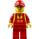 LEGO Man in Red Overalls with Chinese Characters Minifigure