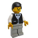 LEGO Man in White Shirt, Black Waistcoat and Bow Tie Minifigure
