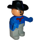 LEGO Man met Zwart Cowboy Hoed Duplo Figuur
