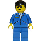 LEGO Man met Blauw Jacket en Zwart Haar minifiguur
