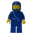 LEGO Man med Blå Jacka med Zipper, Blå Hjälm Minifigur