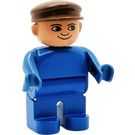 LEGO Man with Blue Outfit and Brown Cap Duplo Figure