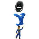 LEGO Man with Blue Overalls with Technic Logo with Chest Plate and Helmet Technic Figure