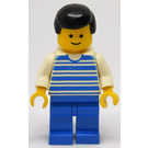 LEGO Man avec Bleu Striped Shirt Figurine