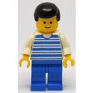 LEGO Man met Blauw Striped Shirt Minifiguur