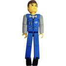 LEGO Man with Blue Top with Zipper and Pockets Technic Figure