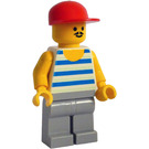 LEGO Man with Blue / White Stripes with Red Cap Minifigure