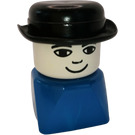 LEGO Man mit Bowler Hut auf Blau Base Minifigur